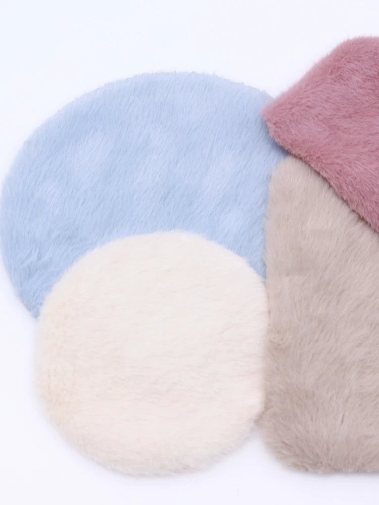 1:12 Miniature Dollhouse Plush Rug Soft Faux Fur Carpet Floor Mat for 1/6 BJD Doll Room Decor
