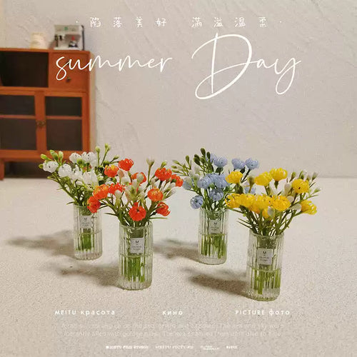 1:12 Scale Dollhouse Miniature Flower Bouquet Mini Table Potted Plant Decor