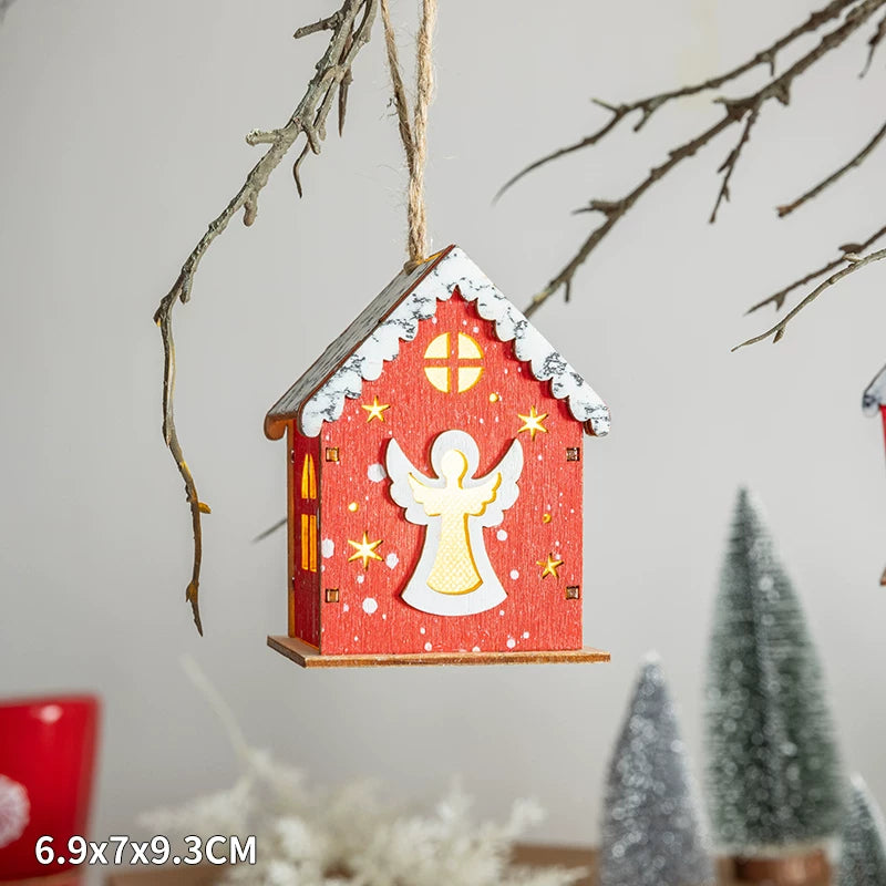 Christmas Light-Up Miniature Village House Set, DIY Winter Snow Landscape Mantel & Tabletop Decor