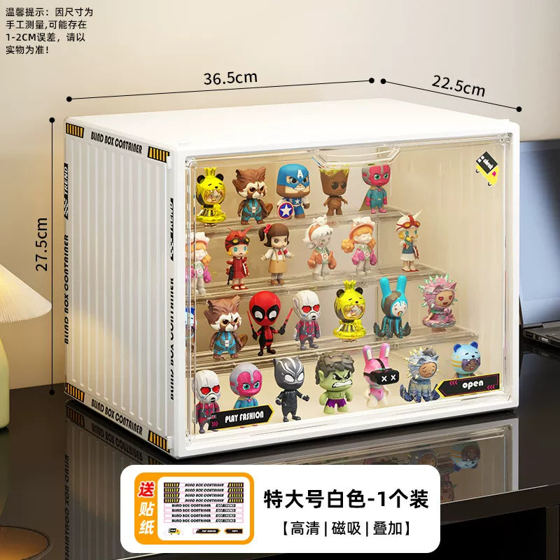盲盒收纳展示架手办子透明防尘柜娃娃公仔玩偶摆件亚力克泡泡玛特