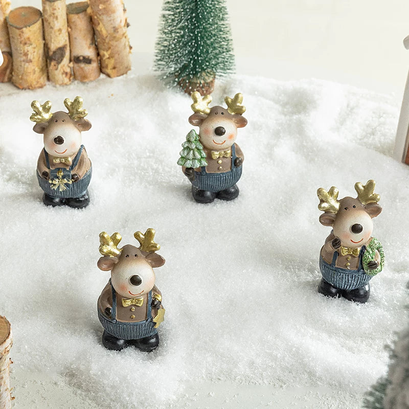 Christmas Light-Up Miniature Village House Set, DIY Winter Snow Landscape Mantel & Tabletop Decor