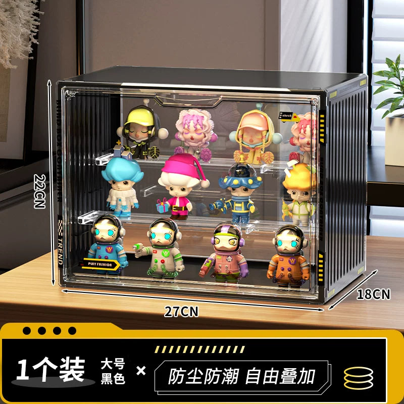 盲盒收纳展示架手办子透明防尘柜娃娃公仔玩偶摆件亚力克泡泡玛特