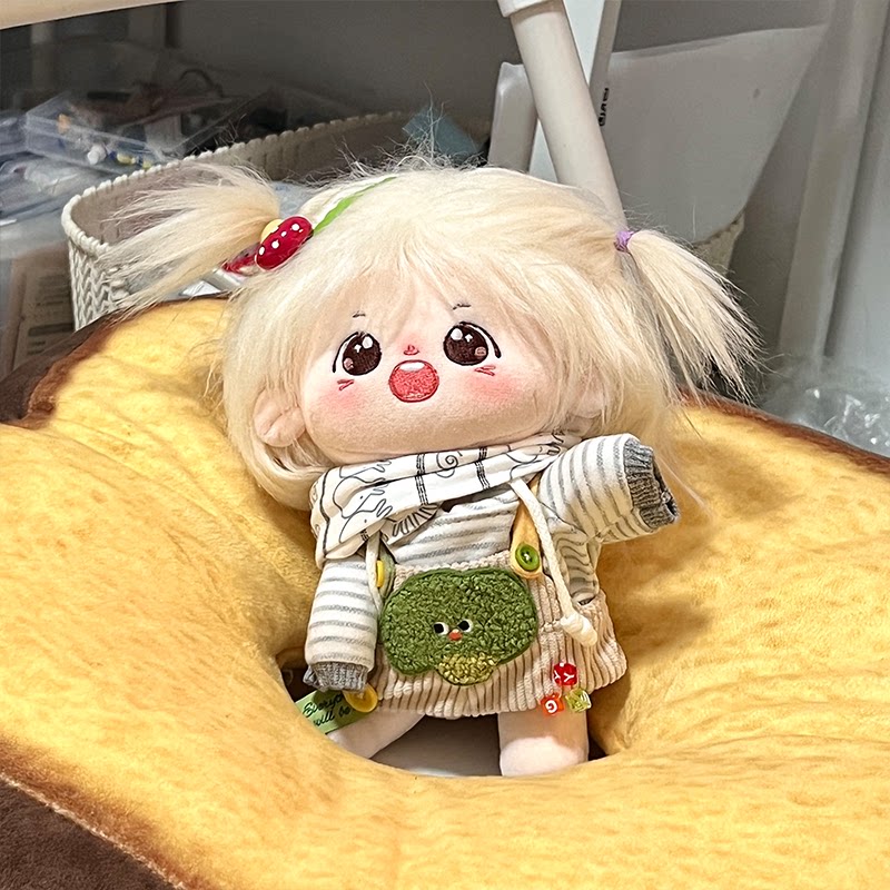 宇宙商店蔬菜背带裤卫衣15cm20cm棉花娃娃衣labubu衣服百搭爬爬服