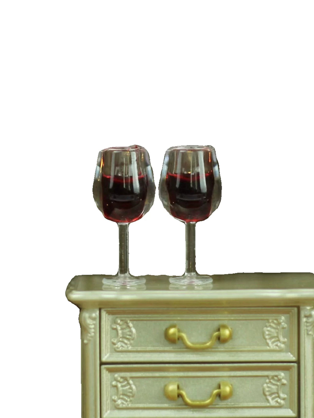 1:12 Dollhouse Miniature Wine Bottle and Goblet Glasses Set, Realistic Mini Bar Accessories for Dollhouse Kitchen Dining Scene Decor