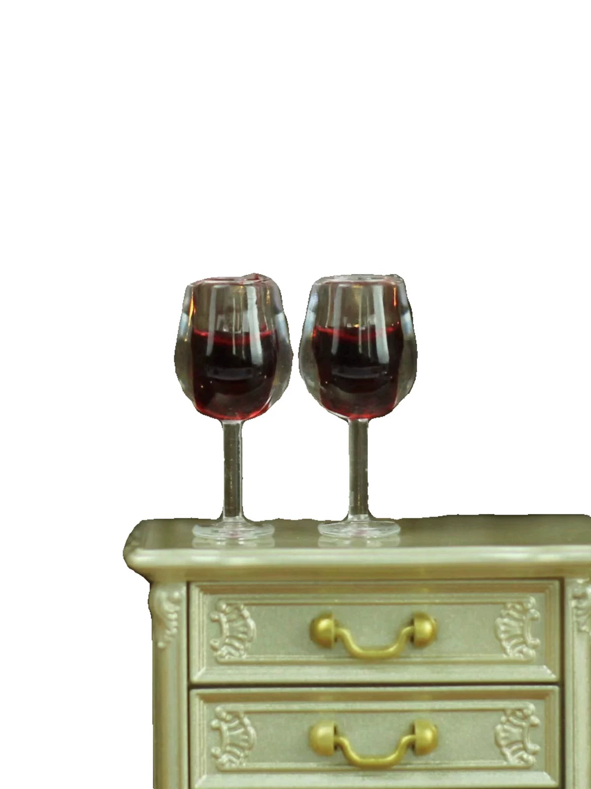 1:12 Dollhouse Miniature Wine Bottle and Goblet Glasses Set, Realistic Mini Bar Accessories for Dollhouse Kitchen Dining Scene Decor
