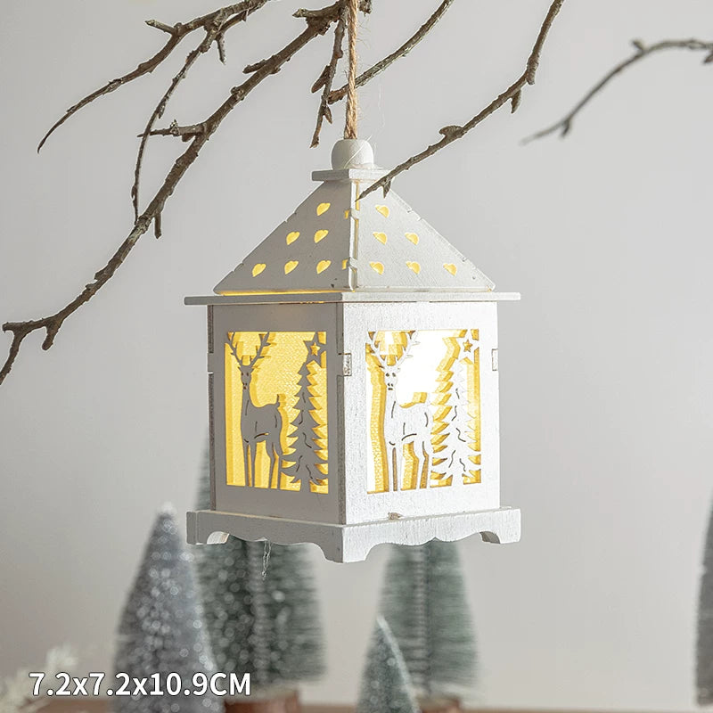 Christmas Light-Up Miniature Village House Set, DIY Winter Snow Landscape Mantel & Tabletop Decor