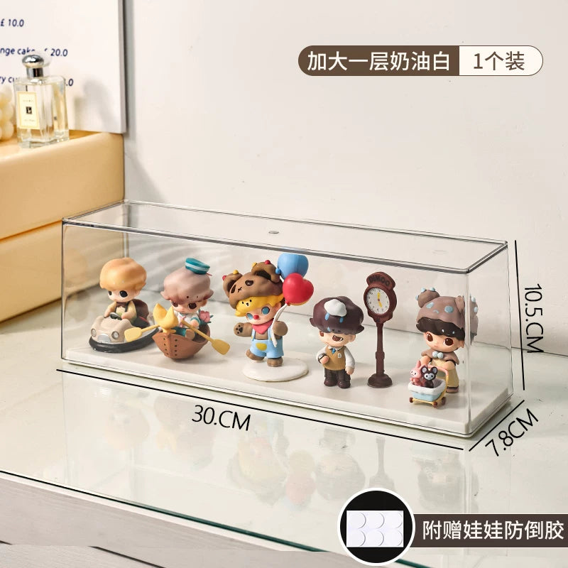 透明亚克力适用泡泡玛特手办展示架防尘收纳盒公仔盲盒萌粒柜扭蛋