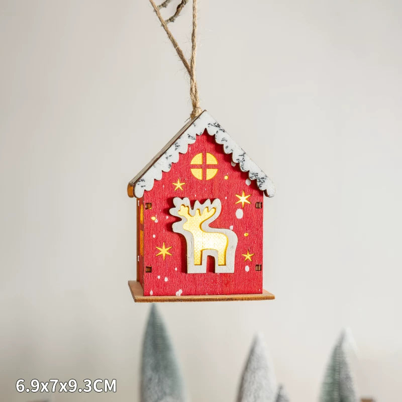 Christmas Light-Up Miniature Village House Set, DIY Winter Snow Landscape Mantel & Tabletop Decor