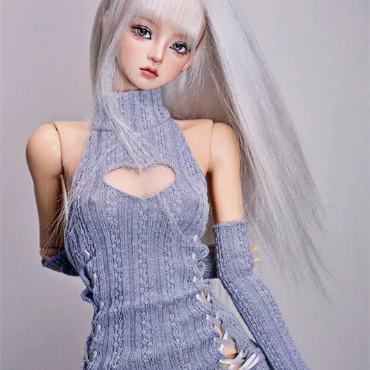 bjd衣服3分4分6分blythe 爱心毛线裙  套装bjd娃娃衣服配件毛线裙