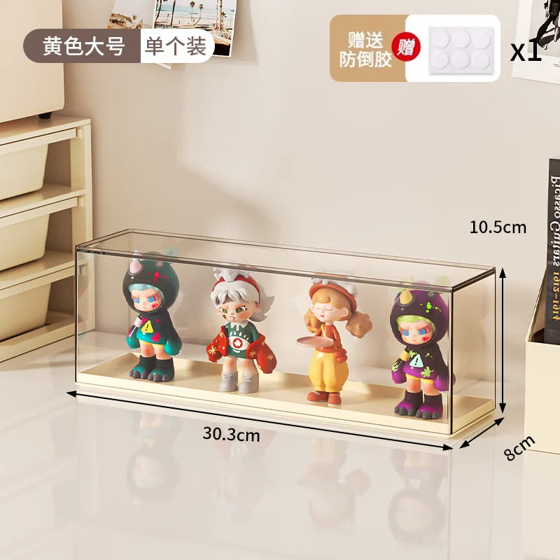 透明亚克力适用泡泡玛特手办展示架防尘收纳盒公仔盲盒萌粒柜扭蛋