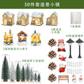 Christmas Light-Up Miniature Village House Set, DIY Winter Snow Landscape Mantel & Tabletop Decor