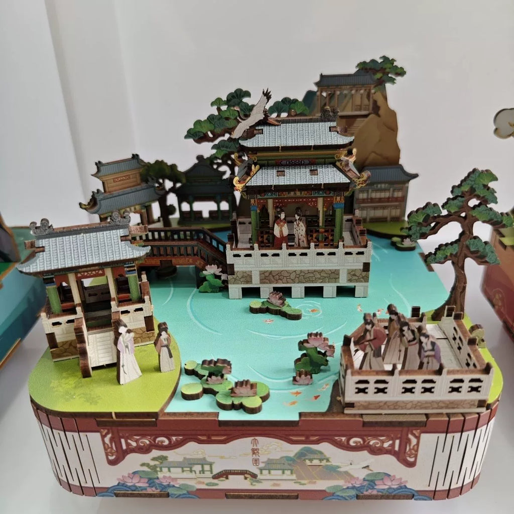 DIY 3D Wooden Music Box Assembly Kit Mechanical Puzzle Model Craft Toy for Adults and Kids Creative Birthday Gift Home Decor