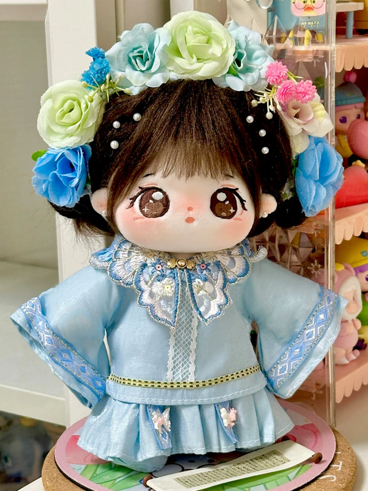 巧芙棉花娃娃正版女20cm公仔玩偶簪花汉服娃衣可换装古风衣服套装