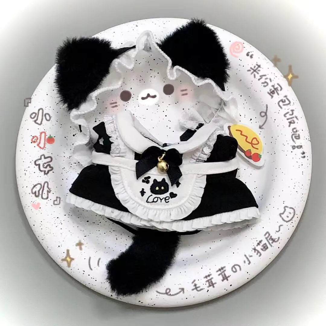 猫咪小女仆10cm娃衣棉花娃娃可爱公主裙替换装自嘲熊海星体正常体
