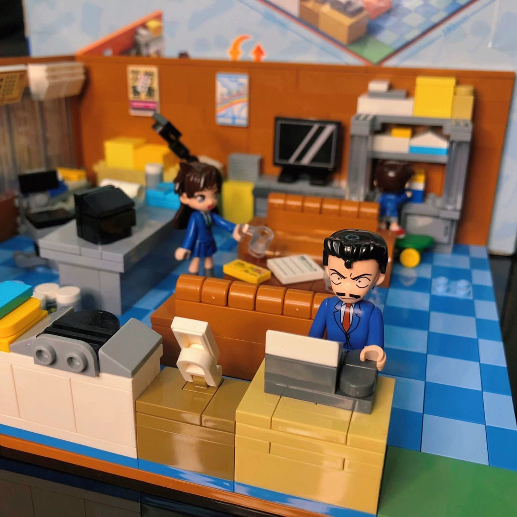 Keeppley Detective Conan Mouri Detective Agency 3-Storey Building Block Set Anime Architecture Model Toy Gift