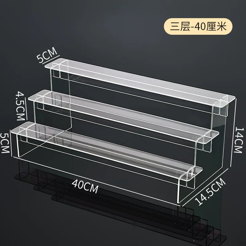 盲盒收纳展示架亚克力阶梯置物架适用于泡泡玛特手办小摆件陈列柜