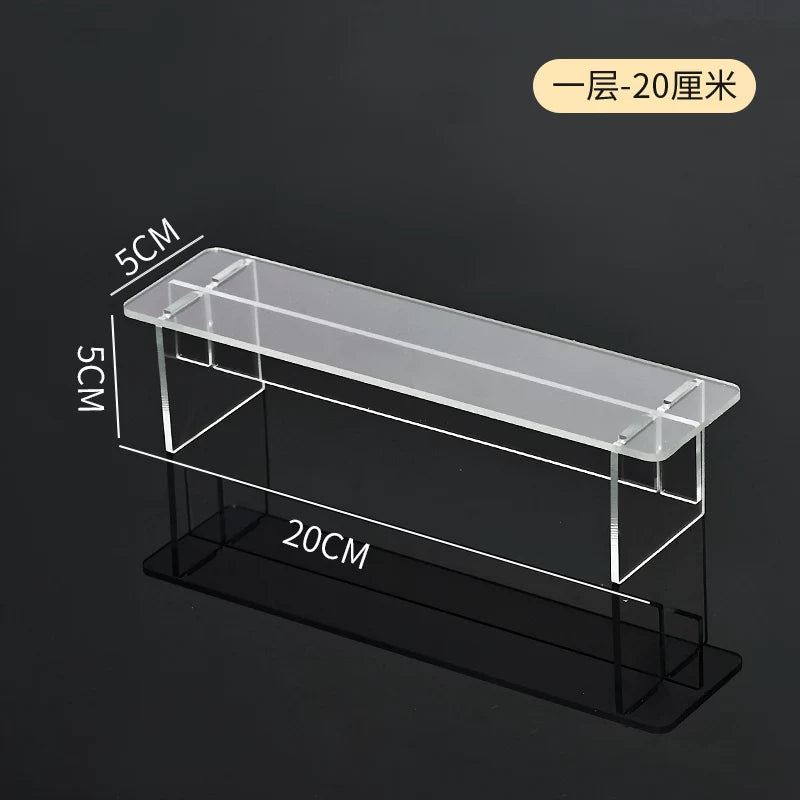 盲盒收纳展示架亚克力阶梯置物架适用于泡泡玛特手办小摆件陈列柜