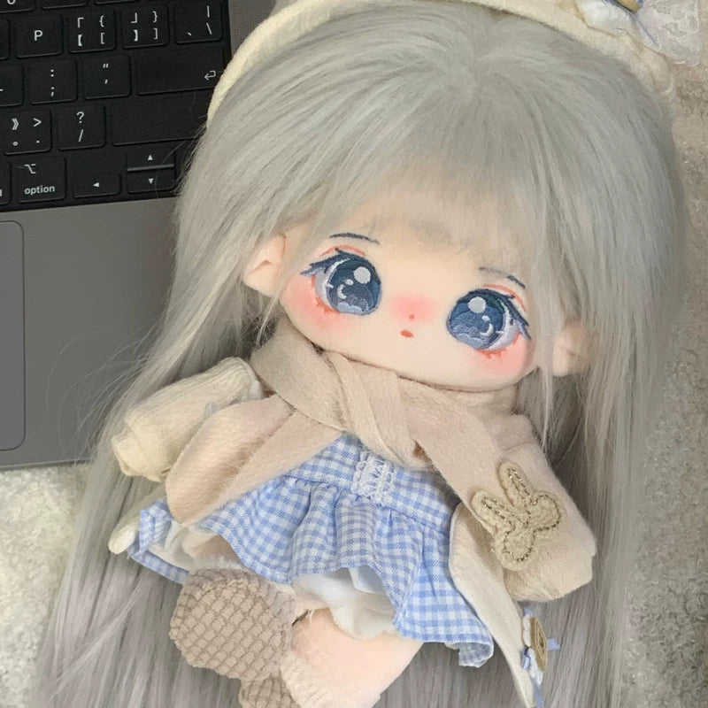 泠月棉花娃娃女正版20cm公仔毛绒玩具有骨架玩偶娃衣儿童生日礼物