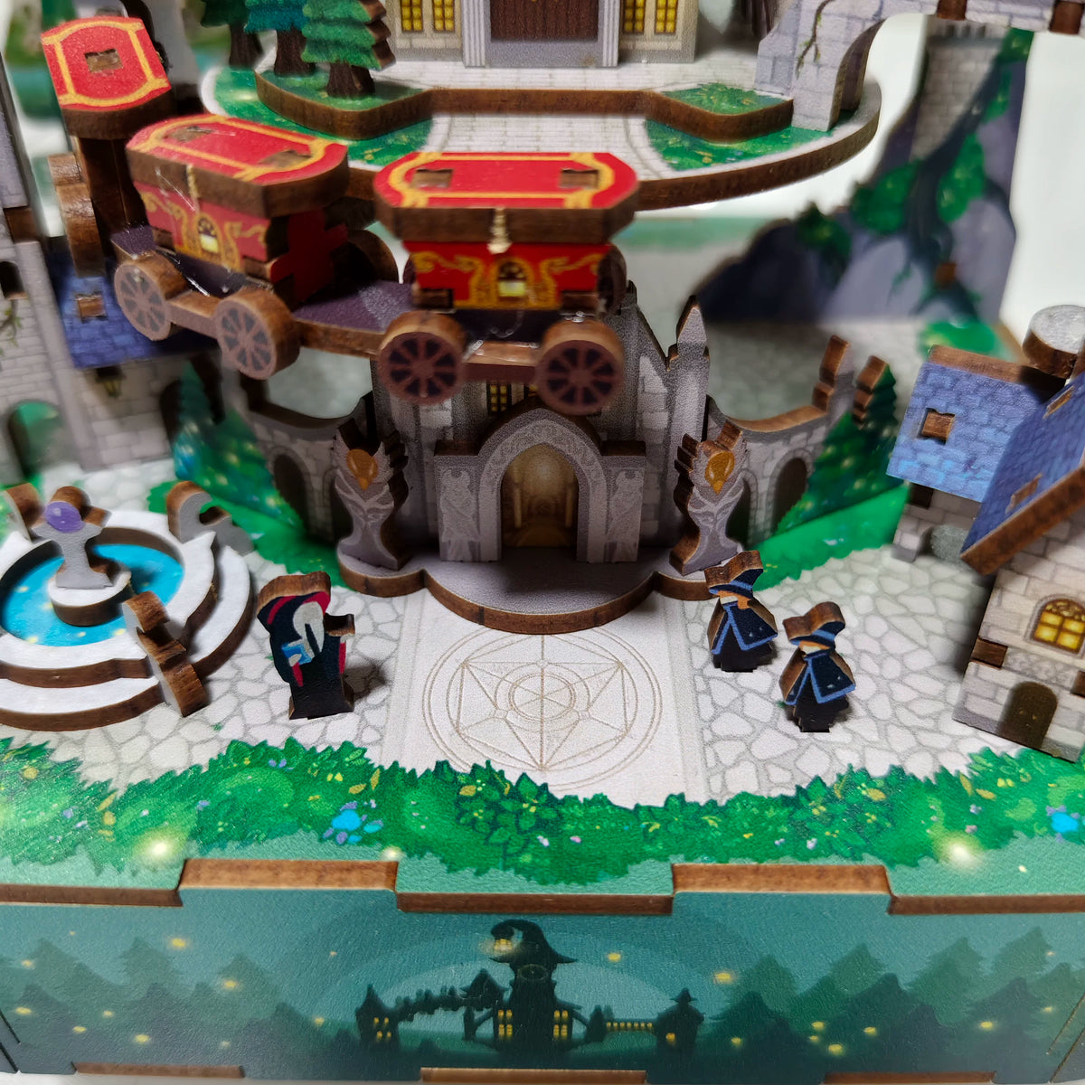 3D Wooden Magic Castle Music Box DIY Assembly Puzzle Kit, Fairytale Mechanical Model Craft, Creative Gift for Girls and Teens