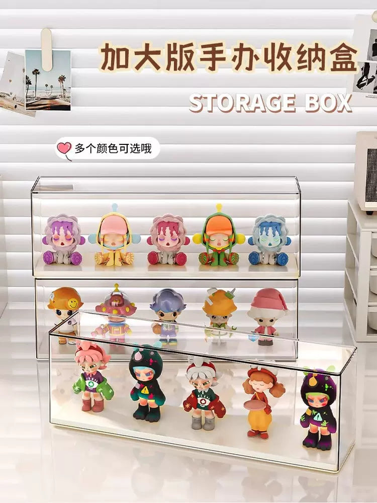 透明亚克力适用泡泡玛特手办展示架防尘收纳盒公仔盲盒萌粒柜扭蛋