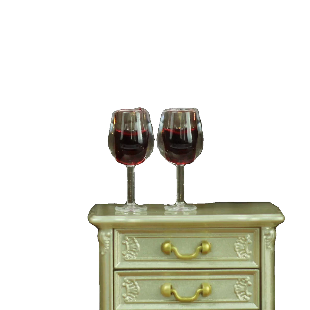 1:12 Dollhouse Miniature Wine Bottle and Goblet Glasses Set, Realistic Mini Bar Accessories for Dollhouse Kitchen Dining Scene Decor