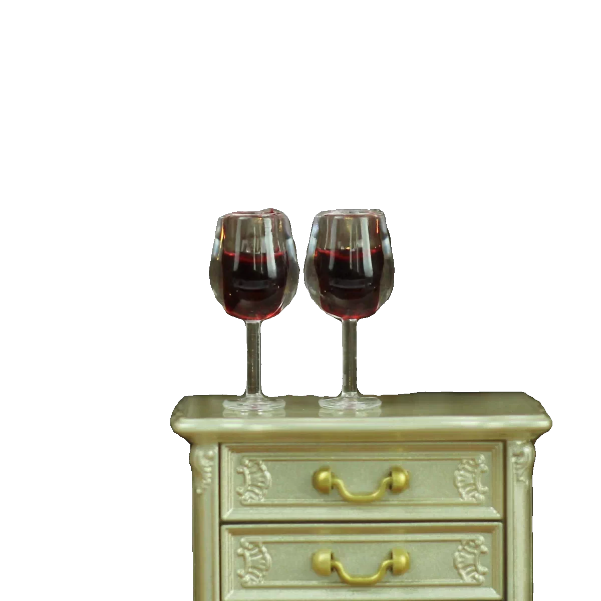 1:12 Dollhouse Miniature Wine Bottle and Goblet Glasses Set, Realistic Mini Bar Accessories for Dollhouse Kitchen Dining Scene Decor