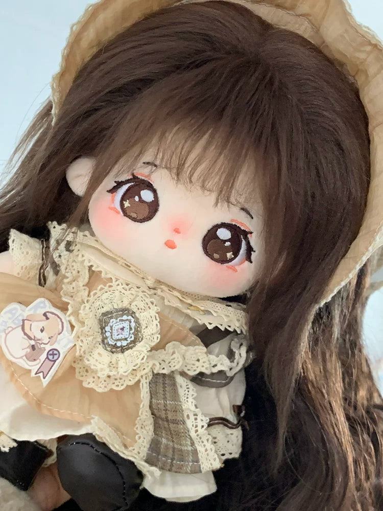 巧芙正版棉花娃娃女20cm玩偶有骨毛绒玩具假发衣服儿童端午节礼物