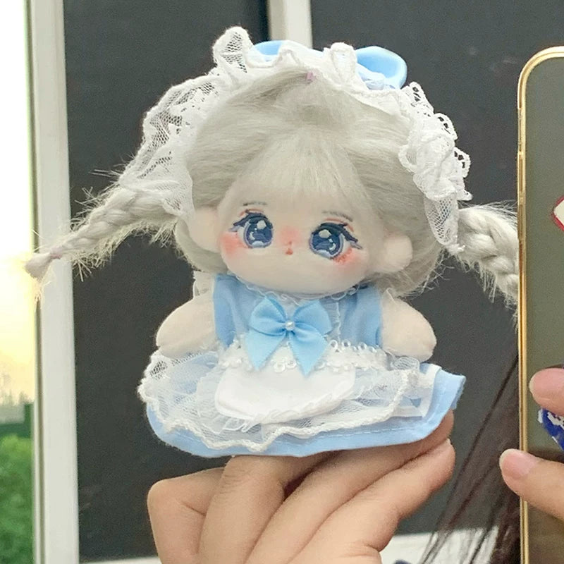 小泠月10cm棉花娃娃正版女孩公仔玩偶无属性10厘米娃衣服迷你挂件