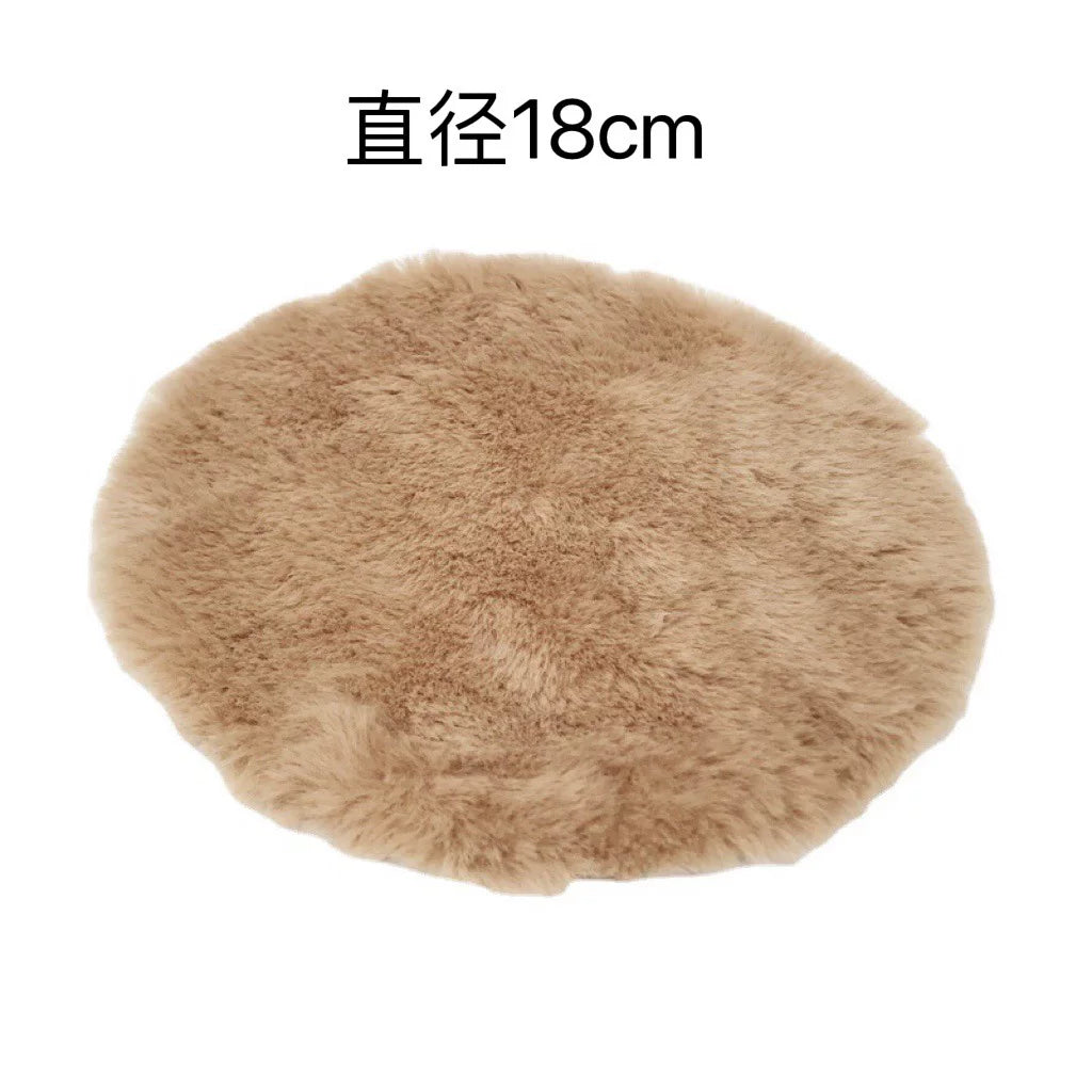 1:12 Miniature Dollhouse Plush Rug Soft Faux Fur Carpet Floor Mat for 1/6 BJD Doll Room Decor