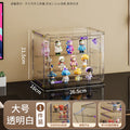 盲盒收纳展示架大容量阶梯式适用泡泡玛特展示盒透明防尘手办柜