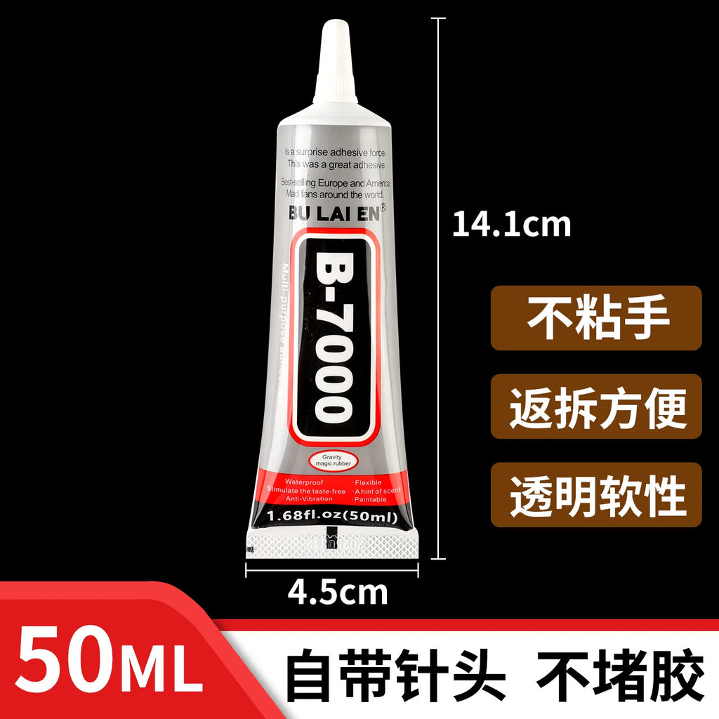 B-7000 Multi-Purpose Craft Glue with Precision Needle Tip, Clear Strong Adhesive for DIY Jewelry Making, Phone Screen Repair, Rhinestone & Crafts