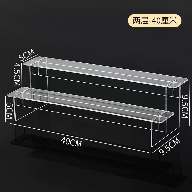 盲盒收纳展示架亚克力阶梯置物架适用于泡泡玛特手办小摆件陈列柜