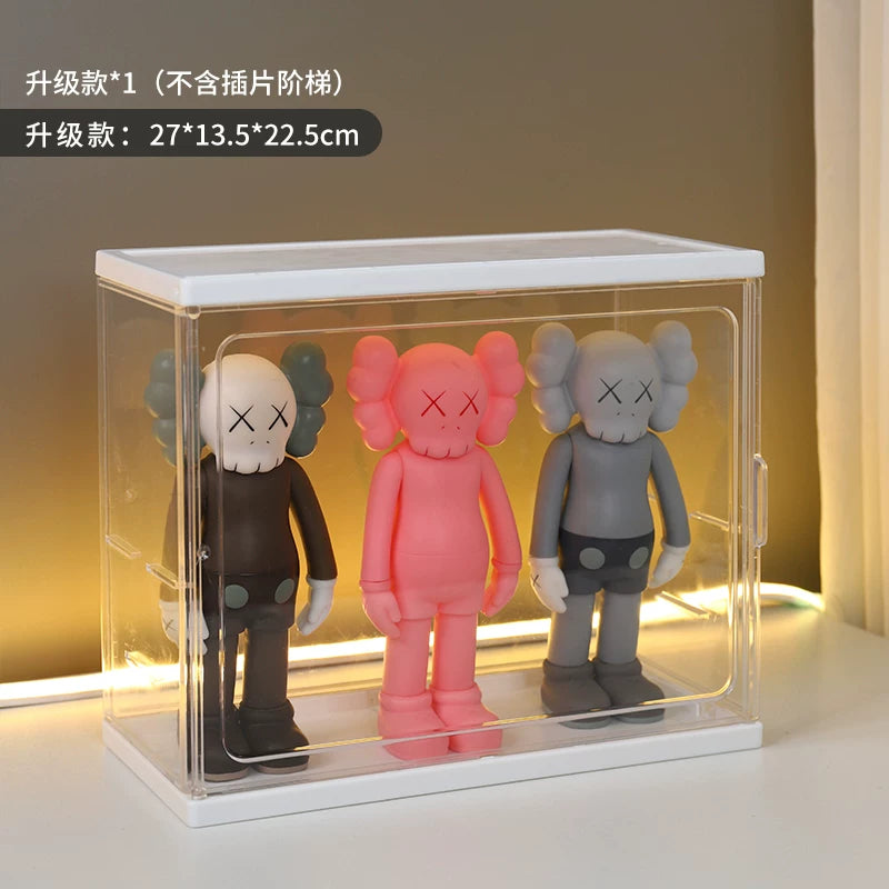 手办展示盒盲盒收纳展示架泡泡玛特娃娃收纳框积木透明防尘收藏柜