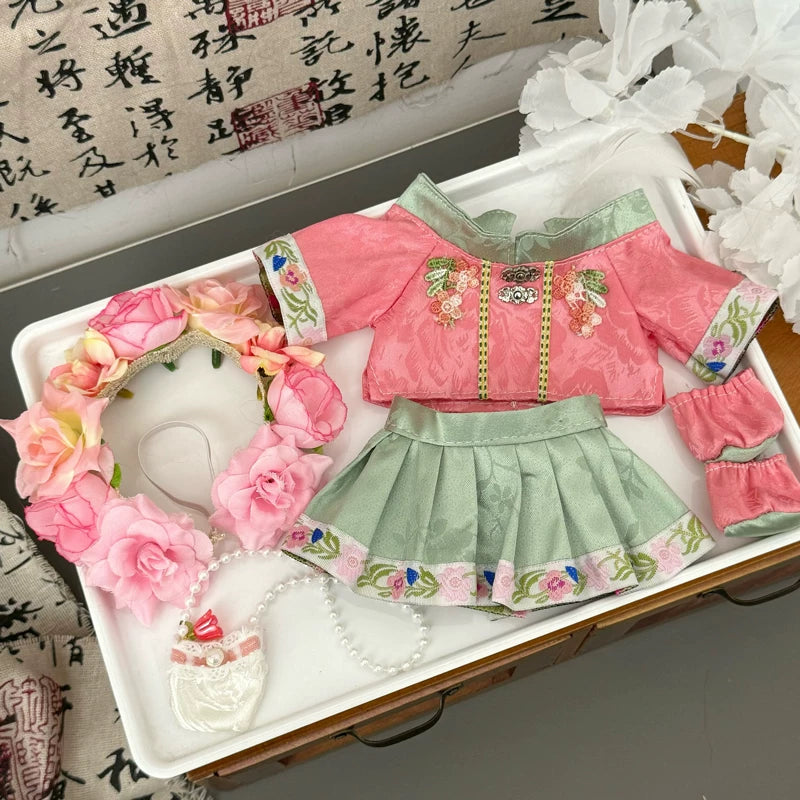 巧芙棉花娃娃正版女20cm公仔玩偶簪花汉服娃衣可换装古风衣服套装