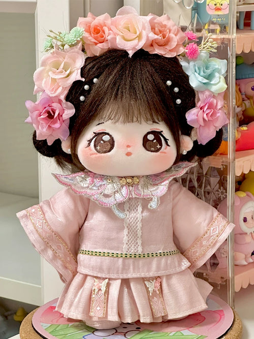 巧芙棉花娃娃正版女20cm公仔玩偶簪花汉服娃衣可换装古风衣服套装