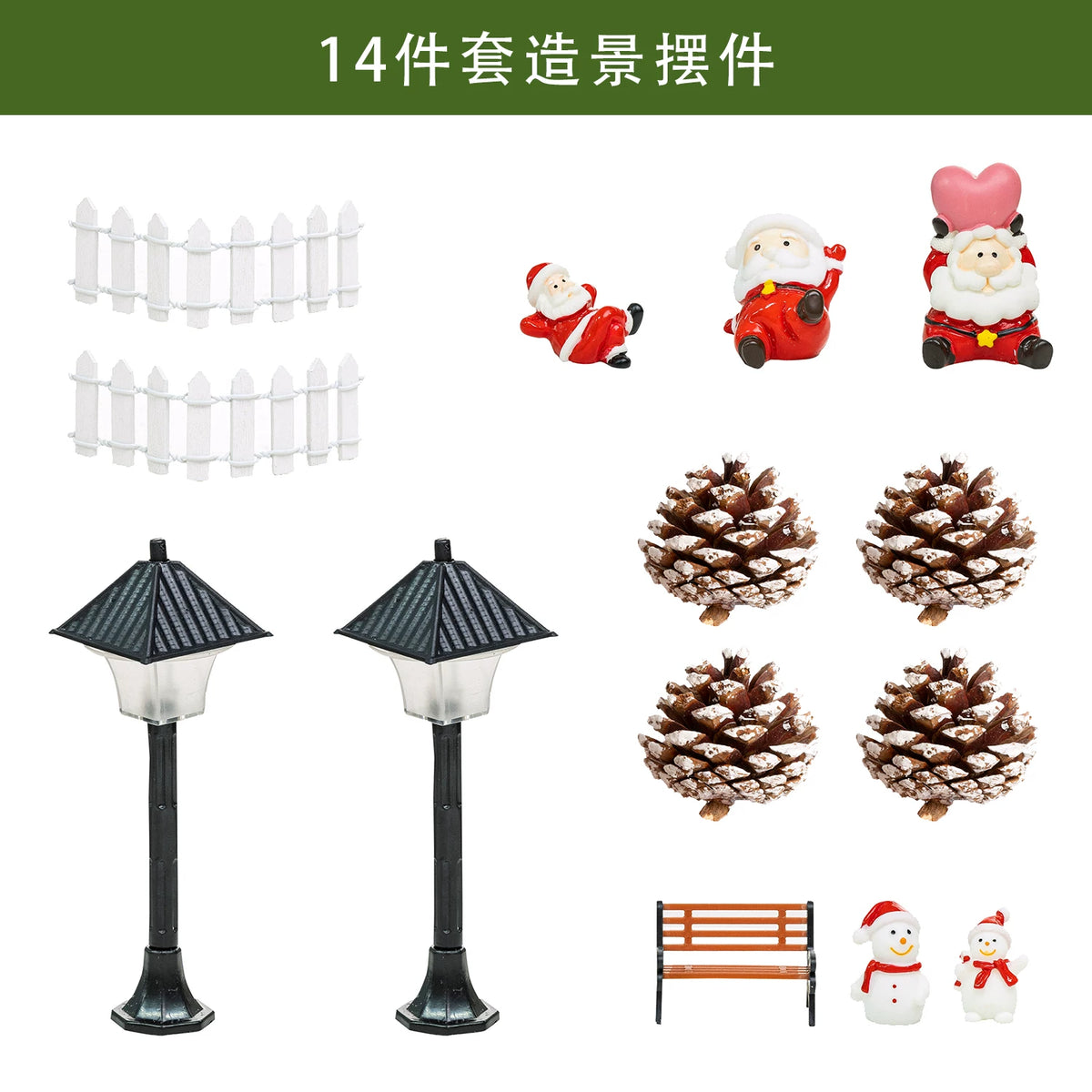 Christmas Light-Up Miniature Village House Set, DIY Winter Snow Landscape Mantel & Tabletop Decor