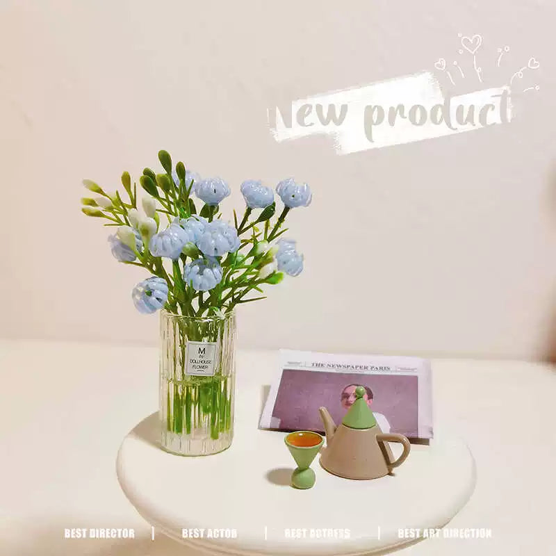 1:12 Scale Dollhouse Miniature Flower Bouquet Mini Table Potted Plant Decor