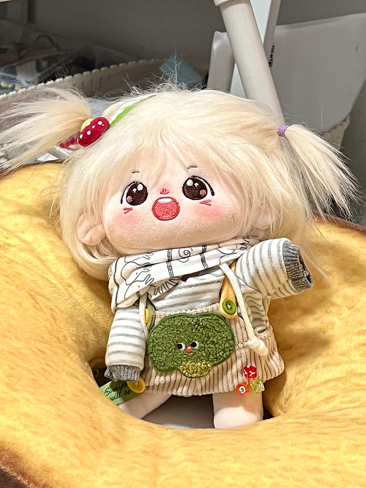 宇宙商店蔬菜背带裤卫衣15cm20cm棉花娃娃衣labubu衣服百搭爬爬服