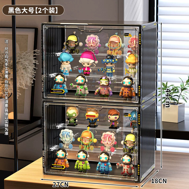 盲盒收纳展示架手办子透明防尘柜娃娃公仔玩偶摆件亚力克泡泡玛特