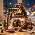 DIY Wooden Miniature Dollhouse Kit - Winter Christmas Cabin with LED Light, 3D Puzzle Handmade Craft Model Decor, Creative Holiday Gift
