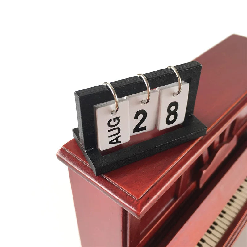 1:12 Miniature Dollhouse Flip Desk Calendar Model - Realistic Tiny Standing Calendar Prop for OB11 Blythe Dollhouse Decor