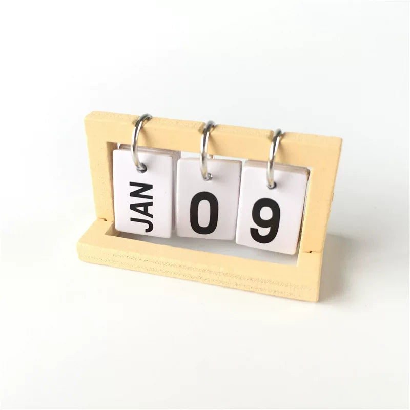 1:12 Miniature Dollhouse Flip Desk Calendar Model - Realistic Tiny Standing Calendar Prop for OB11 Blythe Dollhouse Decor