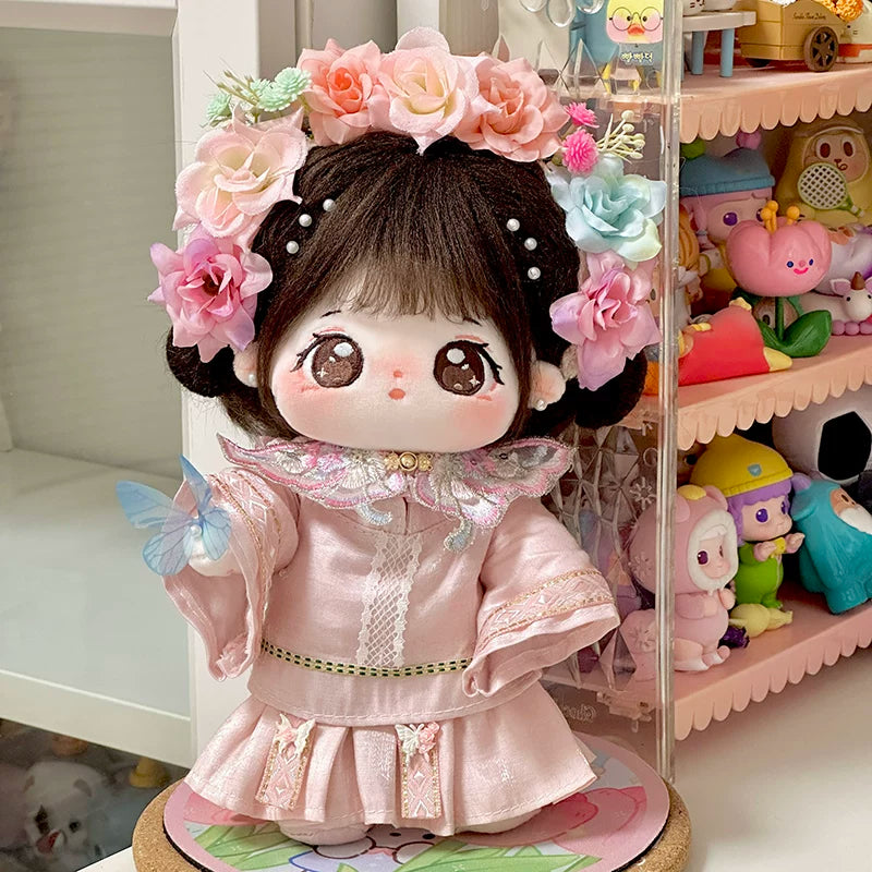 巧芙棉花娃娃正版女20cm公仔玩偶簪花汉服娃衣可换装古风衣服套装
