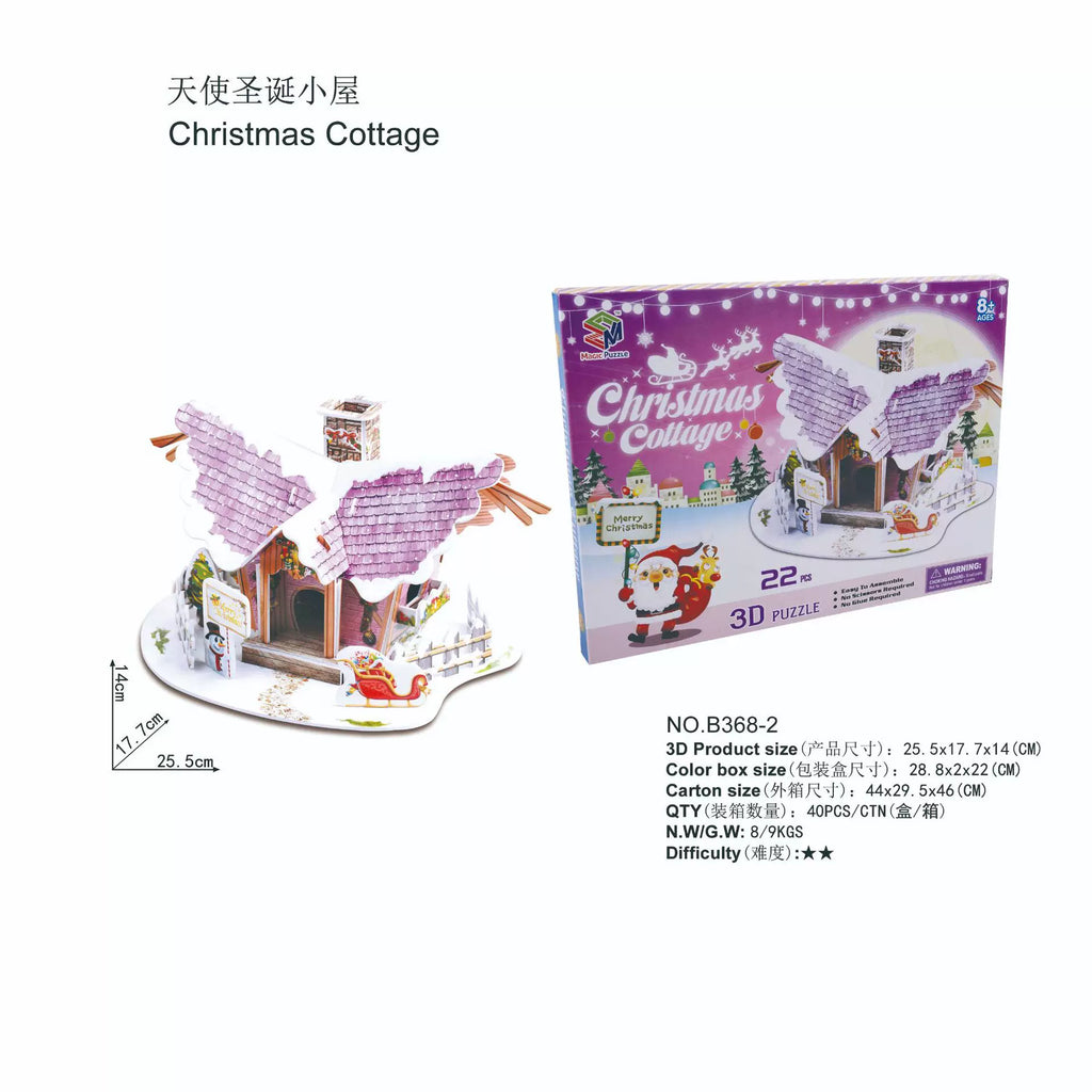 3D DIY Assembly Puzzle Toy - Halloween Pumpkin Lantern & Christmas Holiday Cottage Craft Kit, Educational Gift for Kids