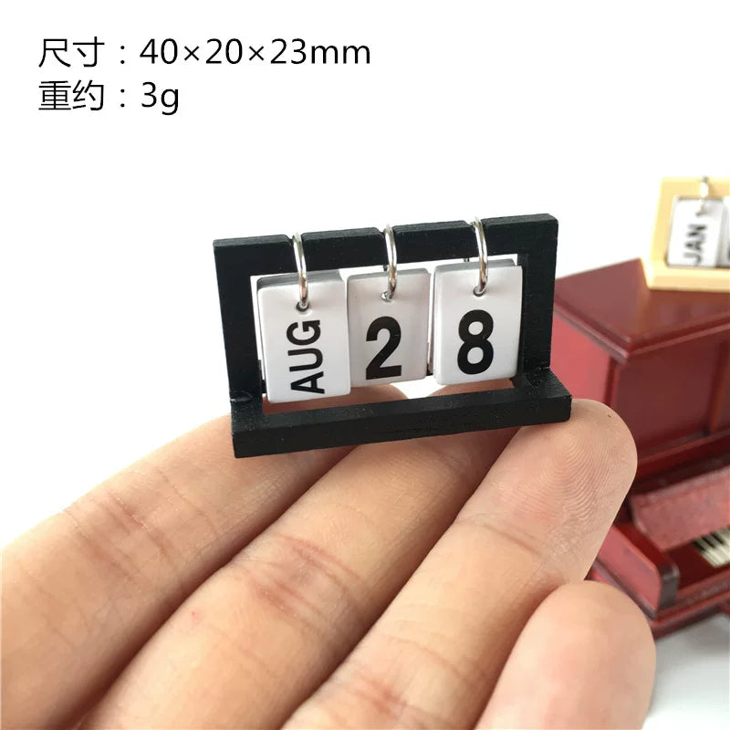 1:12 Miniature Dollhouse Flip Desk Calendar Model - Realistic Tiny Standing Calendar Prop for OB11 Blythe Dollhouse Decor