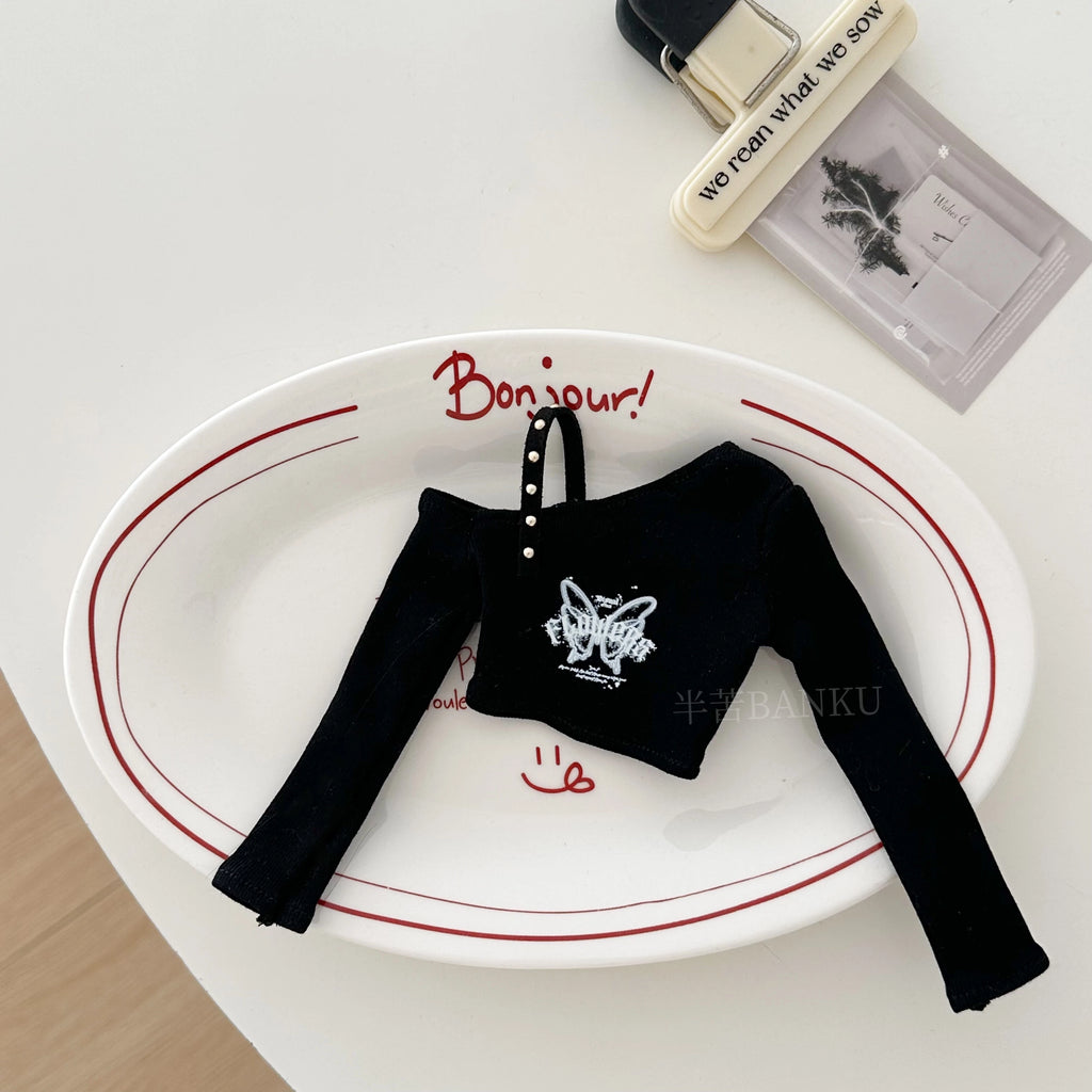 Casual Off-Shoulder T-Shirt and Shorts Outfit Set for BJD Dolls 1/3 1/4 1/6 Blythe OB24 Doll Clothes