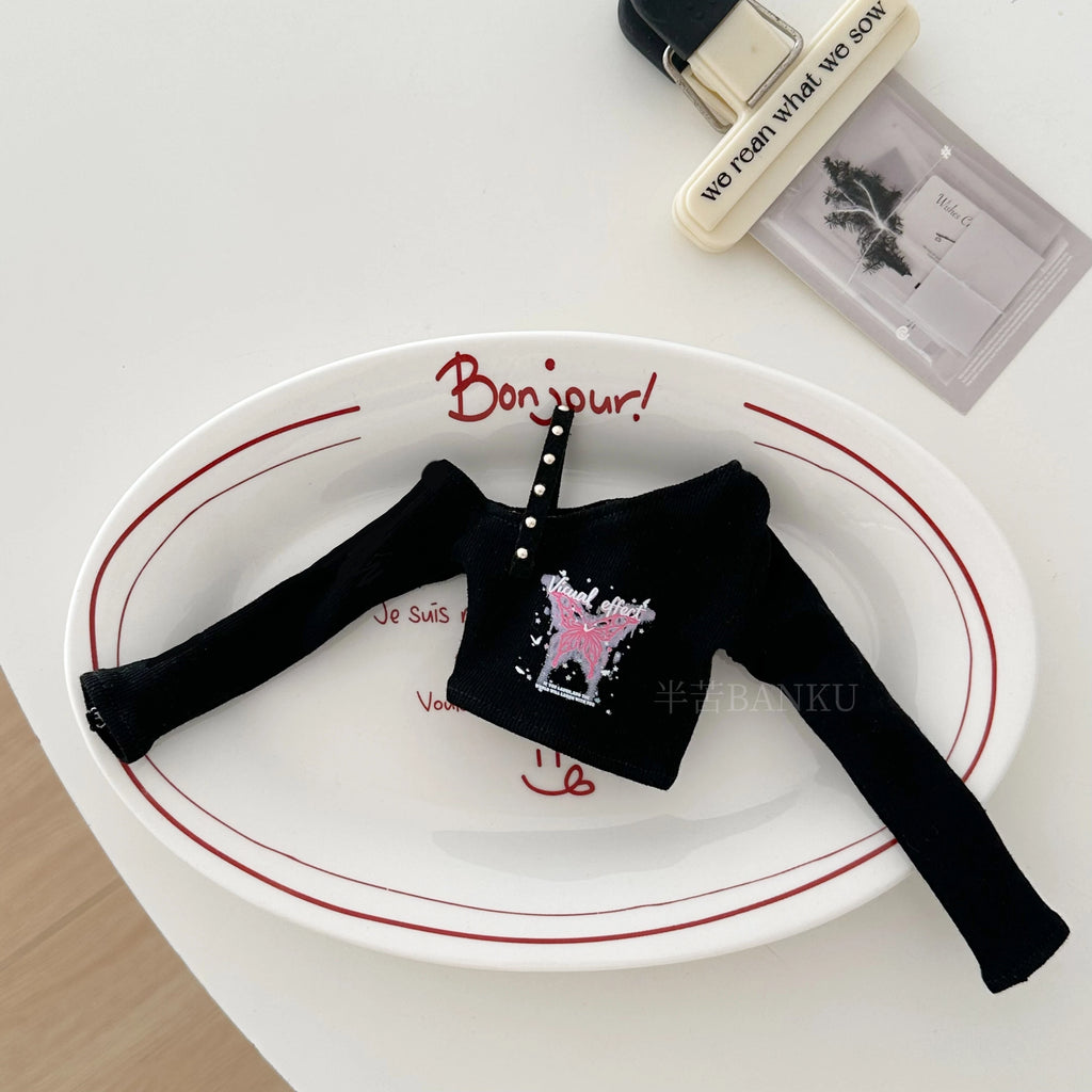 Casual Off-Shoulder T-Shirt and Shorts Outfit Set for BJD Dolls 1/3 1/4 1/6 Blythe OB24 Doll Clothes