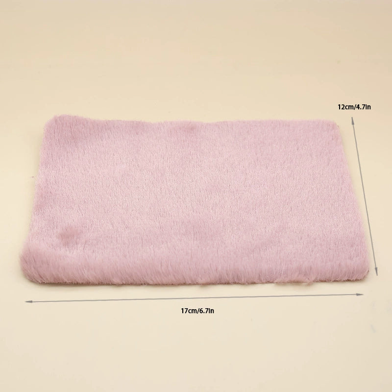 1:12 Miniature Dollhouse Plush Rug Soft Faux Fur Carpet Floor Mat for 1/6 BJD Doll Room Decor