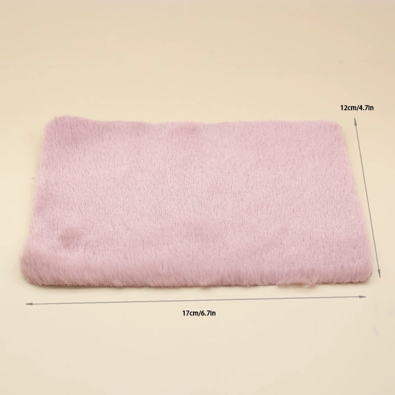 1:12 Miniature Dollhouse Plush Rug Soft Faux Fur Carpet Floor Mat for 1/6 BJD Doll Room Decor