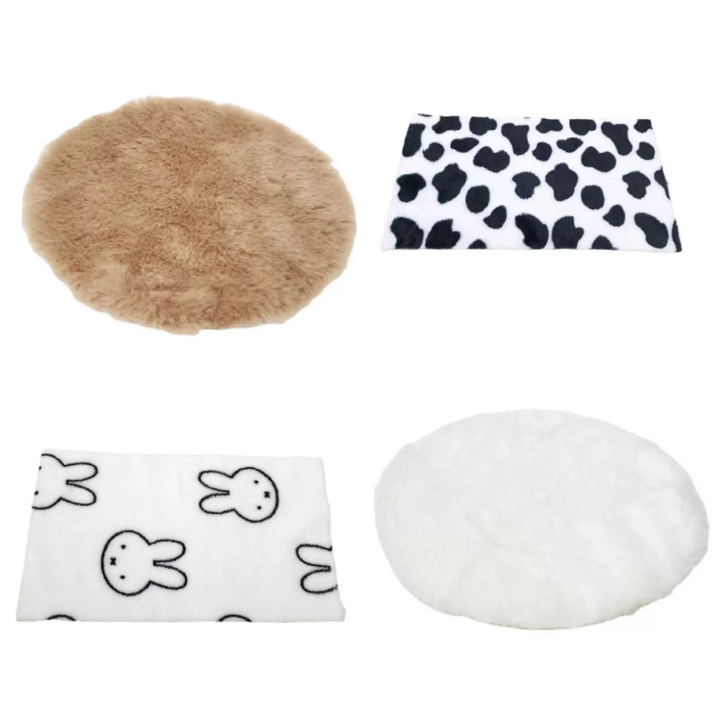 1:12 Miniature Dollhouse Plush Rug Soft Faux Fur Carpet Floor Mat for 1/6 BJD Doll Room Decor
